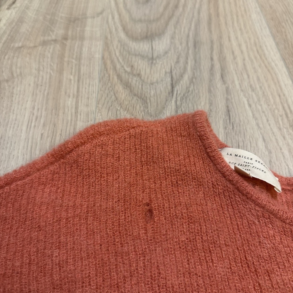Sezane Gaspard Cardigan Size XXL Coral Mohair Alpaca Blend Sweater Button Up - Picture 2 of 8